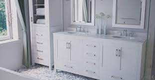 It has three drawers for storing toiletries, and the cabinets under each sink have shelves for towels and the like. Shop Bathroom Vanities Vanity Cabinets Vanity Sets Wyndham Collection