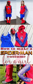 Spider Man Costume For Girls How To Make A Spiderman Costume Diy Homemade Kids Hall Girl Spiderman Costume Spider Girl Costume Kids Spiderman Costume