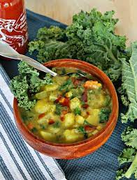 Creamy Dairy Free Potato Soup With Kale Recipe Dairy Free Potato Soup Potato Soup Potato Dishes