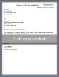 We are very hopeful that you are going to be working harder to accomplish the goals for the company. Examples Of A Return To Work Letter Lovetoknow