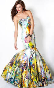 Jovani Colorful Butterfly Print Mermaid Prom Dress 9767 Printed Prom Dresses Prom Dresses Jovani Mermaid Prom Dresses