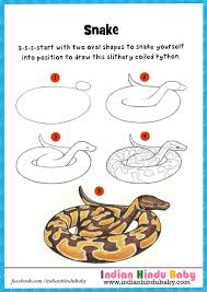 Easy kids drawing lessons : How To Draw A Snake Easy How To Do Thing