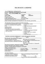Ii.1.5) descrierea succintă a contractului sau a achiziției/achizițiilor. Fillable Online Fisa De Date A Achizitiei Satu Marero Fax Email Print Pdffiller