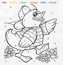 Animal Color By Number Coloring Pages Duck Color By Numbers Coloring Pages Coloring Pages For Kids