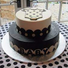 Pin By Nichole Craig On Party Time Baby Shower Cakes White Baby Showers Cake