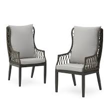 Belham Living Tortoise Bay Wrapped Wicker Outdoor Wingback Dining Chair Set Of 2 Wingback Dining Chair Dining Chair Set Outdoor Dining Spaces