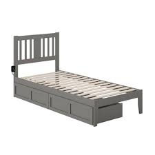 Dhp rose low twin upholstered platform bed with storage drawers. Twin Xl Tahoe Bed Usb Turbo Charger With 2 Xl Drawers Gray Atlantic Furniture Target