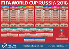 Fifa World Cup 2018 Wall Planner R M Electrical Groiup Ltd