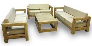 The height of your coffee table is very important to. Casa Padrino Luxury Solid Wood Garden Furniture Set Beige Natural 3 Sofas 1 Coffee Table Modern Oak Wood Garden Terrace Furniture