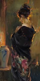 Turquoise And Velvet By Dan Gerhartz 48 X 24 Fine Art Painting Oil Art Painting Oil Oil Painting Woman