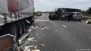 The crash caused a large amount of tomato puree to be spilled all over the road. A14 Histon Seven Vehicle Crash Injures Five Bbc News