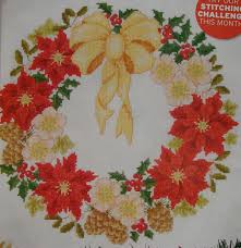 Christmas Garland Of Flowers Cross Stitch Chart