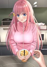 jacket, hair spread out, kitchen, open mouth, crossed bangs - Anime R34