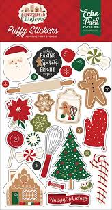 Echo Park A Gingerbread Christmas Puffy Stickers Christmas Stickers Printable Xmas Sticker Holiday Stickers