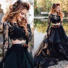 Google Image Result For Https I Ebayimg Com Images G S2waaoswisxcivo5 S L400 Jpg Black Lace Wedding Dress Black Wedding Gowns Gothic Wedding Dress