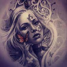 This Fresh Black And Grey Realistic Woman Portrait Pencil On Paper Sketch Is The Latest Artwork Of Color Realism Tattoo Realistic Portrait Chicano Art Tattoos