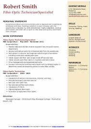 Fiber Optic Technician Resume Samples Qwikresume