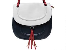 Дамска чанта еко кожа бяло/синьо/червено 152-8977 | eObuvki.bg Компактни  чанти онлайн