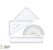 4Pcs Plastic Math Geometry Ruler Set Architects School Supplies Transparent