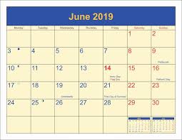 June 2019 Calendar Printable Template In Pdf Word Excel Moon Phase Calendar December Calendar 2019 Calendar