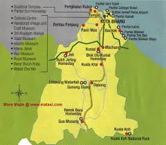 Kota bharu, occasionally written as kota baharu, is a city in malaysia that serves as the state capital and royal seat of kelantan. Kelantan Map Malaysia Peta Kelantan