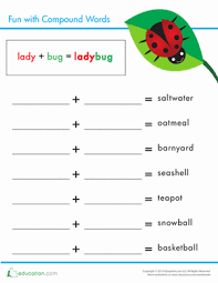 Compound Words One Word From Two Worksheet Education Com Compound Words Compound Words Worksheets Teaching Vocabulary