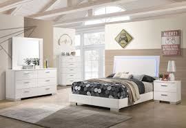 Available in finishes from vintage white to natural woodgrain and deep walnut to matte black or light or dark gray, one of our elegant king bedroom furniture packages is the perfect fit for giving your master bed suite unique style. Felicity 6 Piece California King Bedroom Set With Led Lighti