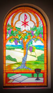Stained glass windows made of dalle glass and a matrix. Stained Glass Window Highlighting Local Crop Of Grapes And With The Wheat The Wine And Bread Of The Eucharist Picture Of Bethania Lutheran Church Solvang Tripadvisor