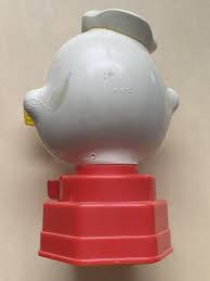 Vintage 1968 Popeye Gumball Machine. Red Base. Complete With Pipe 