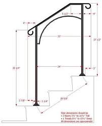 Iron X Handrail Arch 2 Railing Rail Fits 2 Or 3 Step Outdoor Stair Railing Porch Handrails Exterior Stair Railing