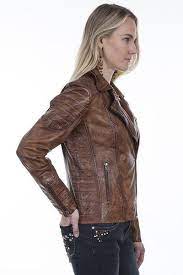 Scully Womens Distressed Sanded Leather Jacket In Brown Saratoga Saddlery International Boutiques