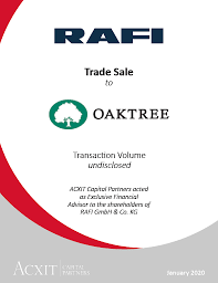 For financial reporting, their fiscal year ends on december 31st. Change Of Ownership At Rafi Gmbh Co Kg Acxit Capital Partners
