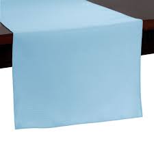 Visual Textile 14 X 108 Inch Polyester Table Runner Light Blue