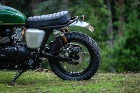 Mean And Green A Tasmanian Triumph Scrambler Custom Triumph Scrambler Custom Triumph Scrambler Scrambler Custom