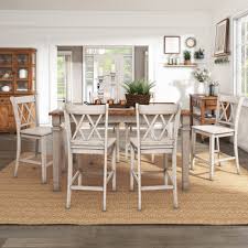 Blue table and chair sets | ebay. Elena Antique White Extendable Counter Height Dining Set Double X Back By Inspire Q Classic