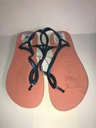 Details About New Without Tag Havaianas Size 11 12 W Womens Luna Flip Flops Pink Blue 4345an1