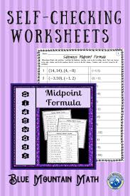 Midpoint Formula Worksheets Midpoint Formula Common Core Math Activities Distance Formula