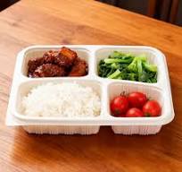 Biodegradable Cornstarch Food Container 5 Compartment Corn Starch  Disposable Lunch Box