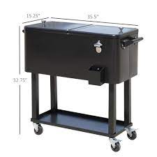 As the name suggests the upha 80 quart rolling outdoor patio cooler is a large capacity portable patio cooler. Outsunny 80 Qt Rolling Cooler Ice Chest On Wheels Outdoor Stand Up Drink Cooler Cart For Party Walmart Com Walmart Com