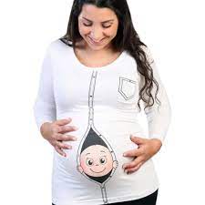 New Cute Pregnant Maternity Clothes Casual Pregnancy T Shirts With Baby Peeking Out Funny Pregnant Women Summer Tees Over Size Tees Aliexpress