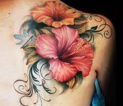 Flowers Tattoo By Steffi Eff Post 5026 Hibiscus Tattoo Flower Tattoo Shoulder Hawaiian Flower Tattoos