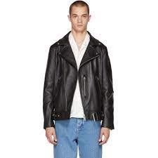 Acne Studios Black Nate Clean Leather Jacket Acnestudios Cloth Leather Jacket Lambskin Jacket Jackets