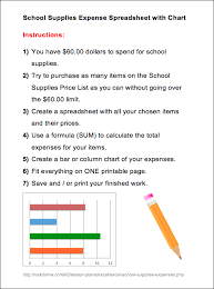 Excel School Supplies Expense Chart K 5 Computer Lab