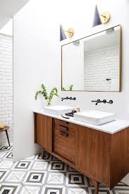 The Marble Backsplash In This Brooklyn Townhouse Is What Dreams Are Made Of Modern Bathroom Remodel Mid Century Modern Bathroom Modern Bathroom Design