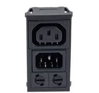L-com AC PEM C14 1.0mm TO 3.0mm PANEL SNAP-IN 6.3mm QUICK-CONNECT SWITCH 2X  FUSEHOLDERS