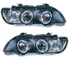 Bmw X5 E53 2000 2003 Black Angel Eye Projector Head Lights With White Led Lit Rings Comes Complete With Headlight Bulbs Requires Wirin Bmw X5 E53 Bmw X5 Bmw