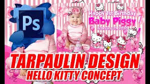 Similar with hello kitty bow png. How To Make Tarpaulin Design Using Photoshop Hello Kitty Concept 2020 Youtube