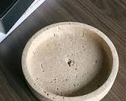 Organizador de almacenamiento decorativo de travertino natural  personalizado de una sola vez, bandeja de piedra de travertino beige mate  de mármol ...