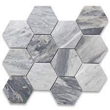 If your looking for a hexagon floor tiles then this is the place to be! Stone Center Online Bardiglio Gray Marble 4 Inch Hexagon Mosaic Tile Honed For Kitchen Backsplash Bathroom Flooring Shower Surround Dining Room Entryway Corrido Spa 1 Sheet Amazon Com Industrial Scientific