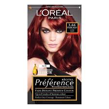 In the case of many natural dark brown hair shades, the base pigment is reddish. Buy L Oreal Paris Preference Hair Colour Dark Red Ultra Violet 3 66